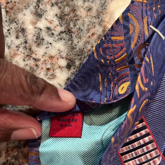 Robert Graham Men’s Silk Repp Stripe Tie Multi Colored Floral - Picture 5 of 10